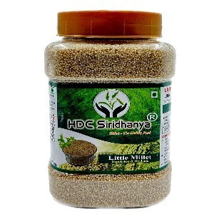 SIRIDHANYA Unpolished & Organic positive little Millet 900gm Packed in Jar(12 Months Shelf Life) Organically Grown from Karnataka Gross wt 1kg.