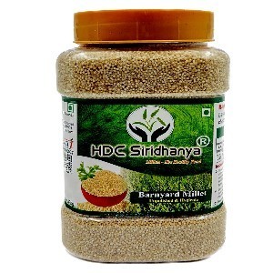 SIRIDHANYA Unpolished & Organic positive barnyard millet 900gm packed in jar (shelf life 12 months) organically grown from Andhra pradesh